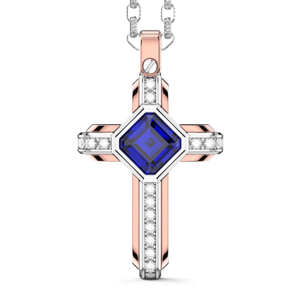 ZANCAN Couture Sapphire férfi arany nyaklánc kereszt medállal – 1. kép