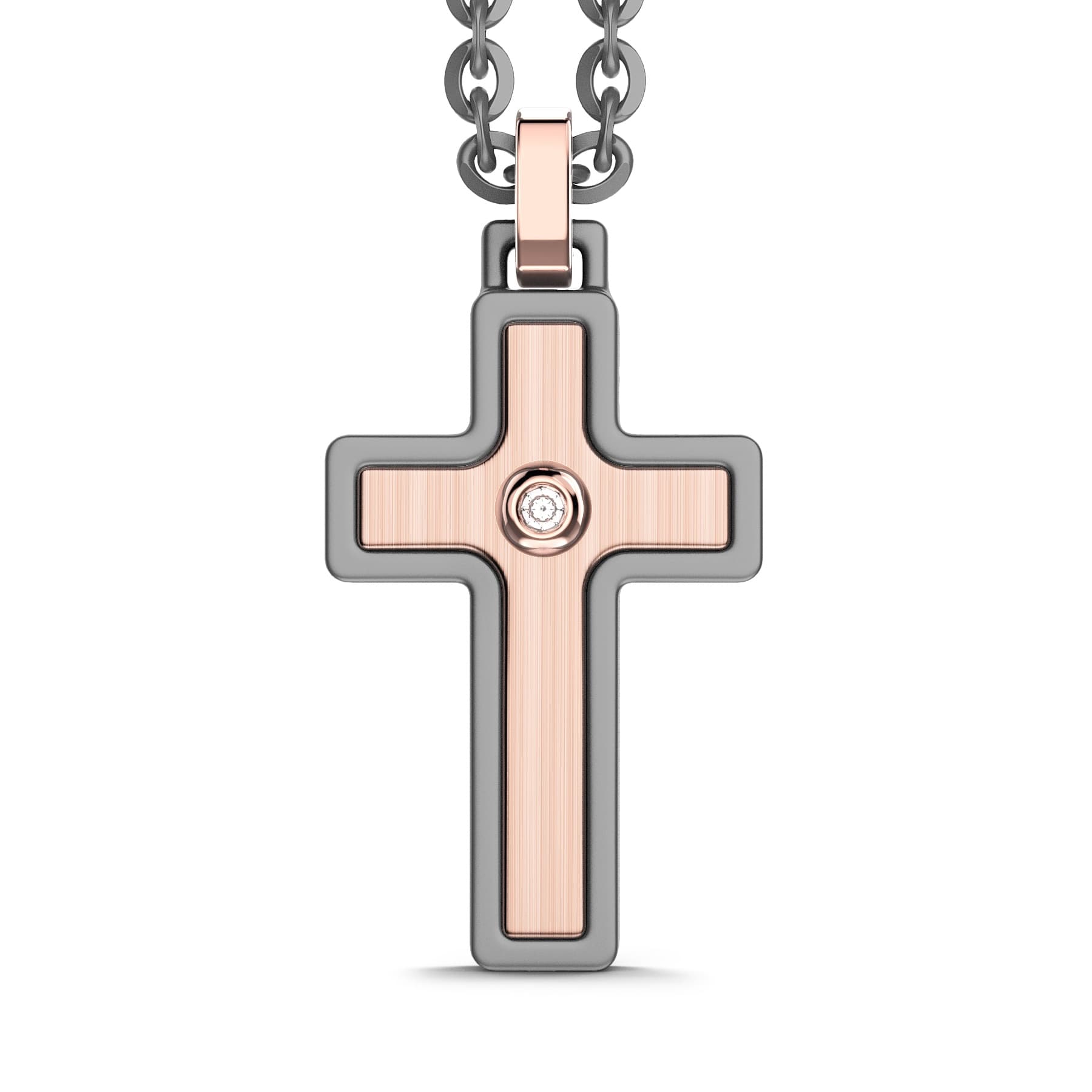 ZANCAN Eternity Titanium férfi nyaklánc kereszt medállal – 1. kép